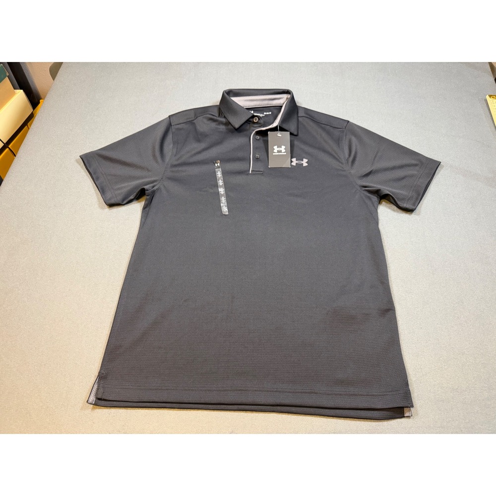 Under Armour Men's Short Sleeve Performance Polo Shirt Black Medium Loose Fit
